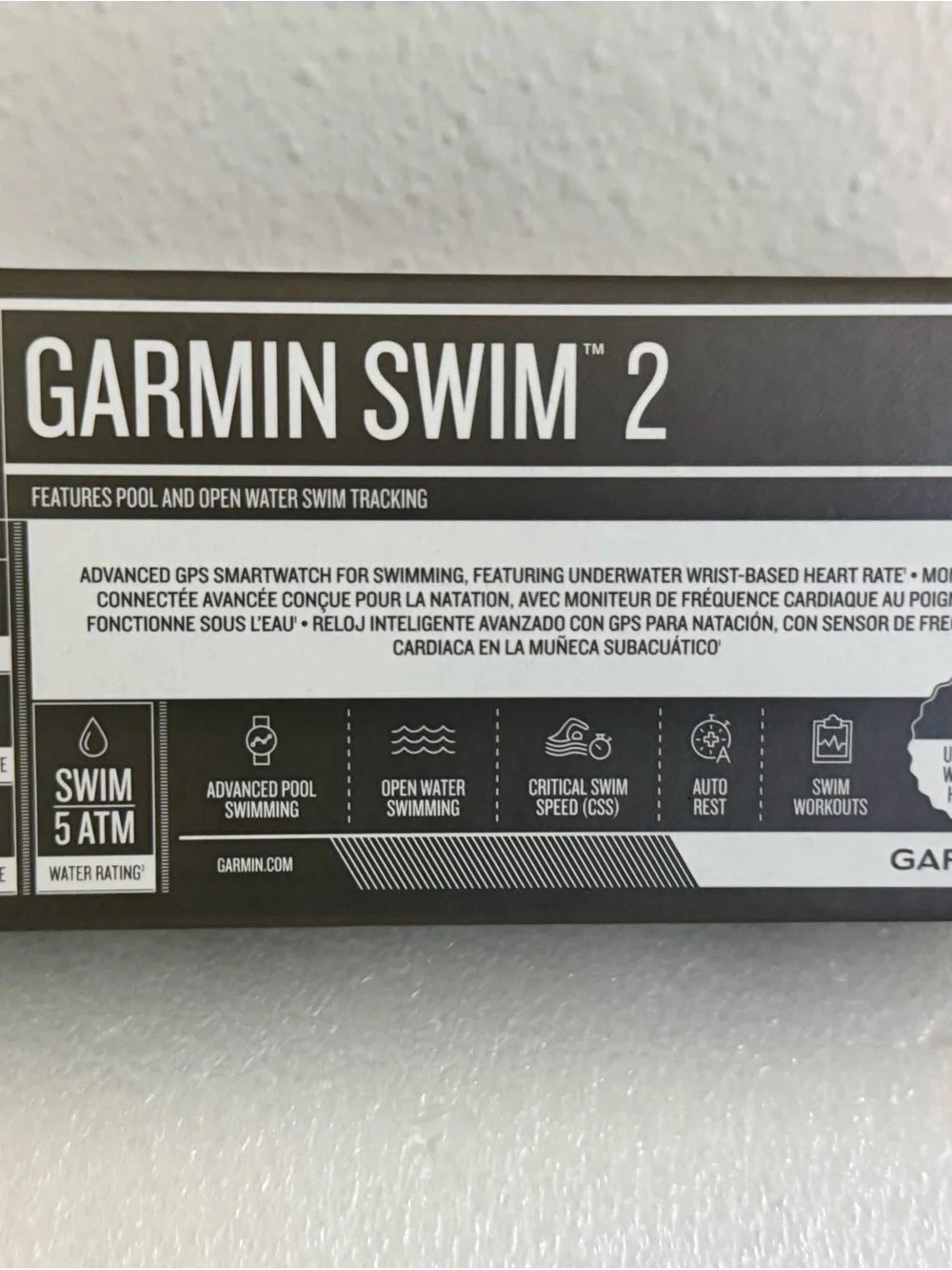 Garmin Swim 2 GPS Sports Watch – Like New w/ Original Box & Accessories